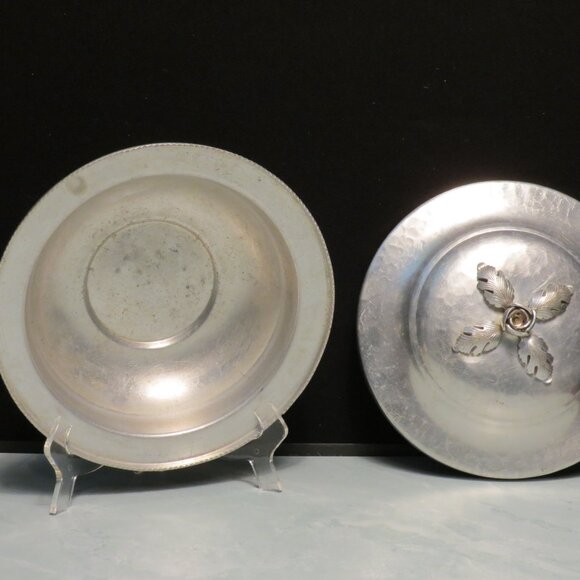 Hammered Aluminum Vintage Covered Wild Rose Knob Continental Silver Co. - Picture 3 of 5